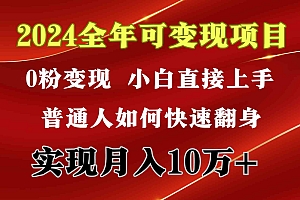 9831期）2024 全年可变现项目，一天的收益至少2000+，上手非常快，无门槛财神社_创业网_资源网_网赚教程_创业项目_活动线报_技术资源财神社