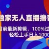 2024独家无人直播撸音浪，目前最新剪辑，100%过原创，轻松上手日入1000+财神社_创业网_资源网_网赚教程_创业项目_活动线报_技术资源财神社