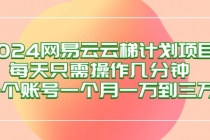 2024网易云梯计划项目，每天只需操作几分钟 一个账号一个月一万到三万财神社_创业网_资源网_网赚教程_创业项目_活动线报_技术资源财神社