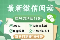 最新微信阅读，每日10分钟，单号利润130＋，可批量放大操作，简单0成本财神社_创业网_资源网_网赚教程_创业项目_活动线报_技术资源财神社