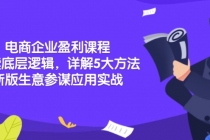 电商企业盈利课程：解读底层逻辑，详解5大方法论，新版生意参谋应用实战财神社_创业网_资源网_网赚教程_创业项目_活动线报_技术资源财神社